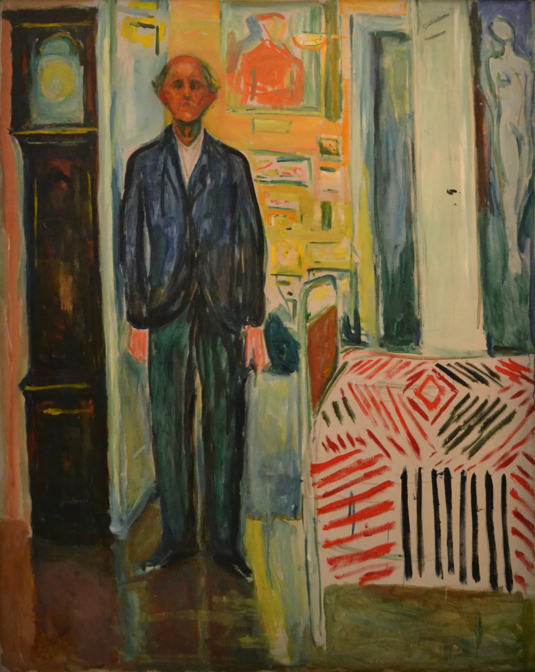 ‘시계와 침대 사이의 자화상’, 1940~43년.