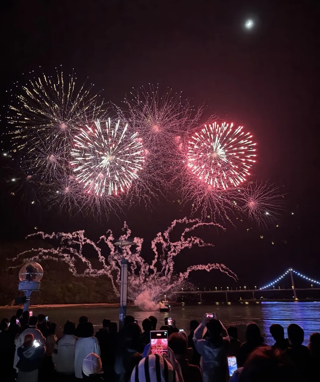 고흥 녹동항 바다정원 일원에서 열리는 드론쇼 모습