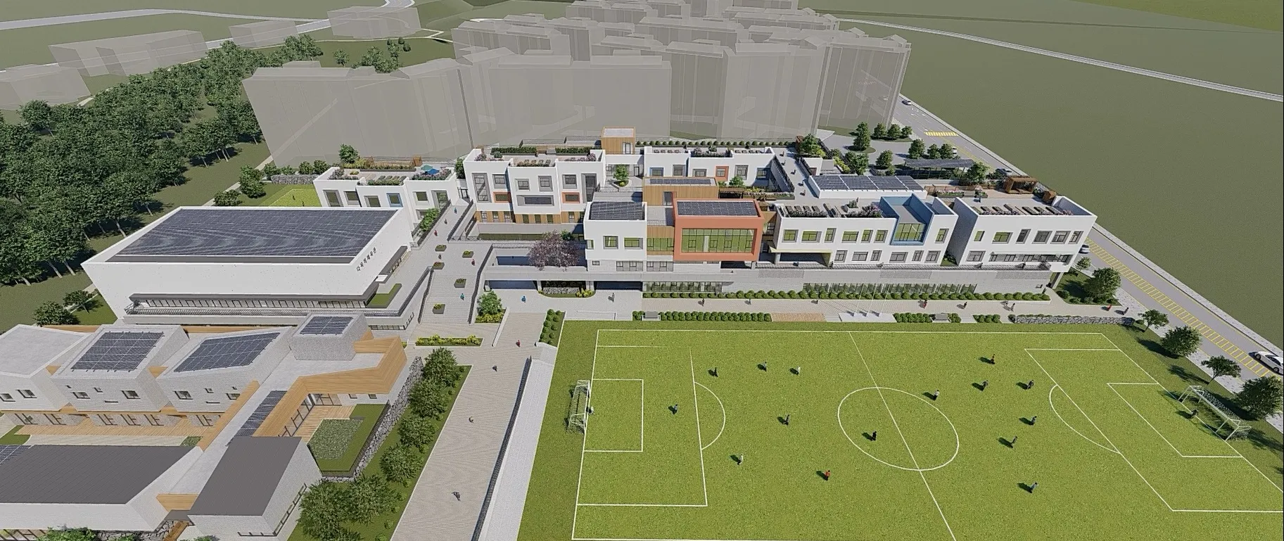 제주도 최초 도심형 초중 통합운영학교 아라월평초중학교 조감도. 제주도교육청 제공