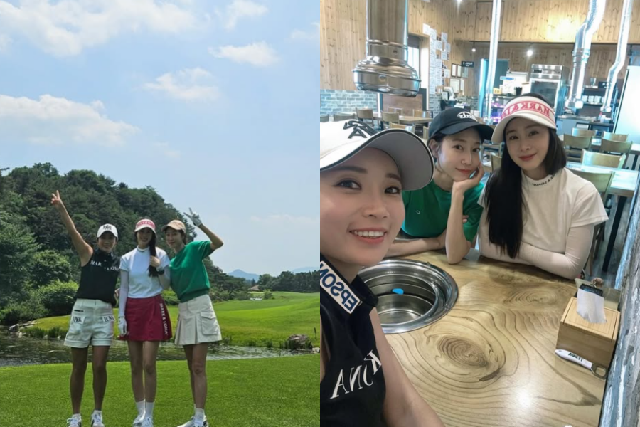 배우 김태희가 하시은, 이보미와 함께 골프를 즐겼다. 하시은 인스타그램 캡처