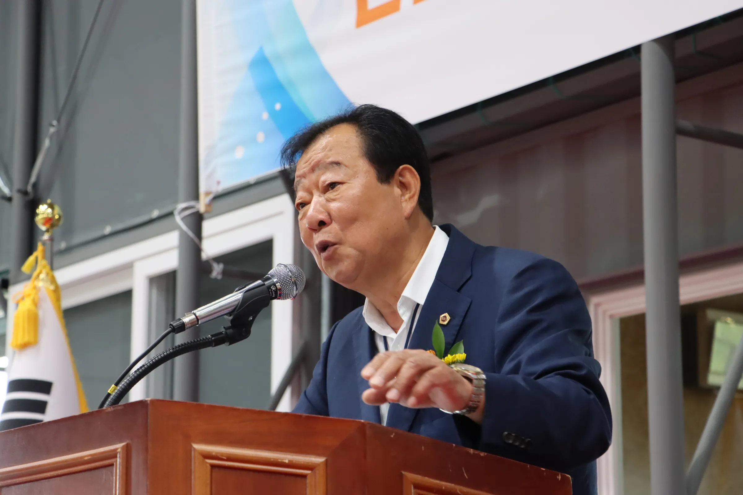 ‘연천소방 튼튼마루’ 준공식에서 축사를 전하고 있는 임상오 의원. (사진=경기도의회)