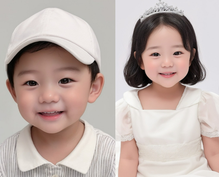 김지혜가 인공지능(AI)으로 만든 자녀 예상 사진을 공개했다. 김지혜 인스타그램 캡처