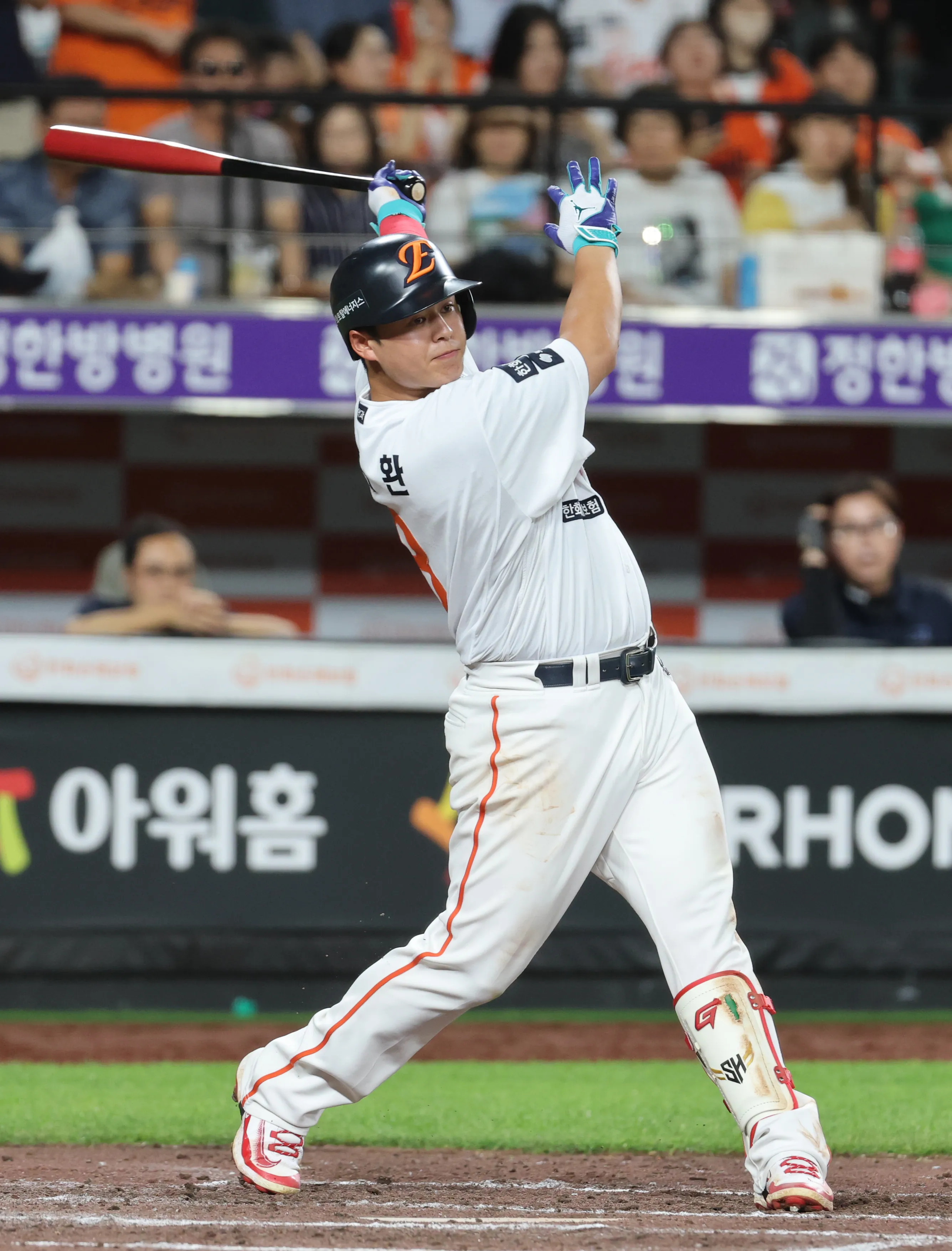 한화 이글스 노시환이 1일 대전 한화생명볼파크에서 열린 2025 KBO리그 정규시즌 NC 다이노스와의 홈 경기에서 타격하고 있다. 대전 뉴스1