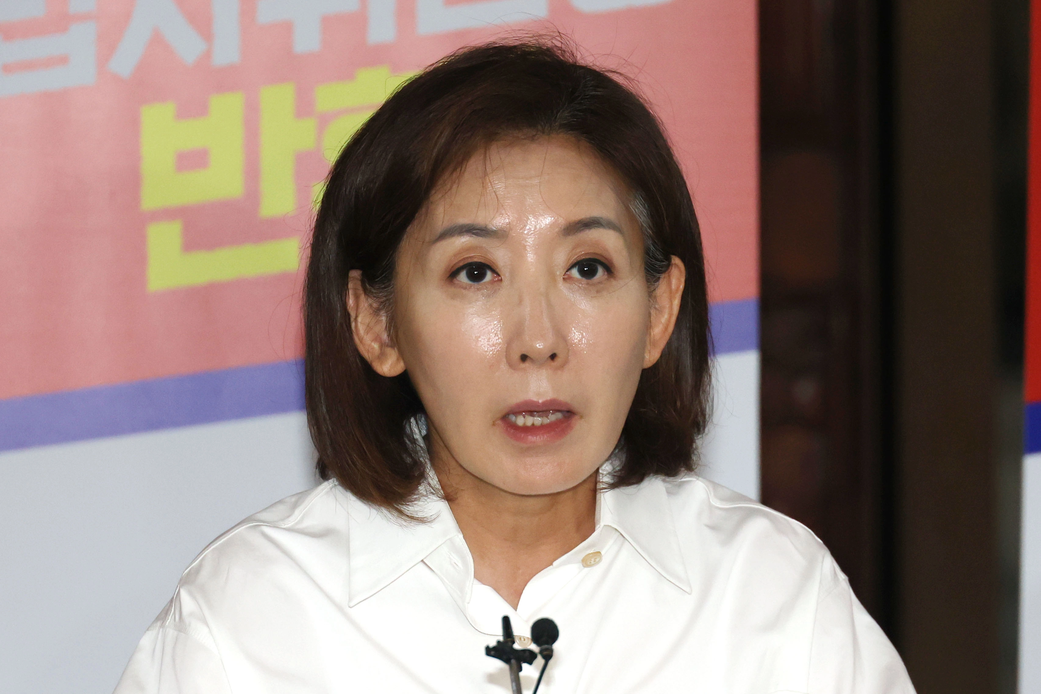 나경원 국민의힘 의원이 2일 오전 서울 여의도 국회 로텐더홀에서 향후 대여 견제 행동계획 등을 밝히는 기자회견을 하고 있다. 2025.7.2 뉴스1