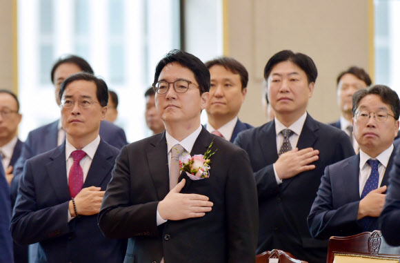 퇴임식 하는 심우정 검찰총장