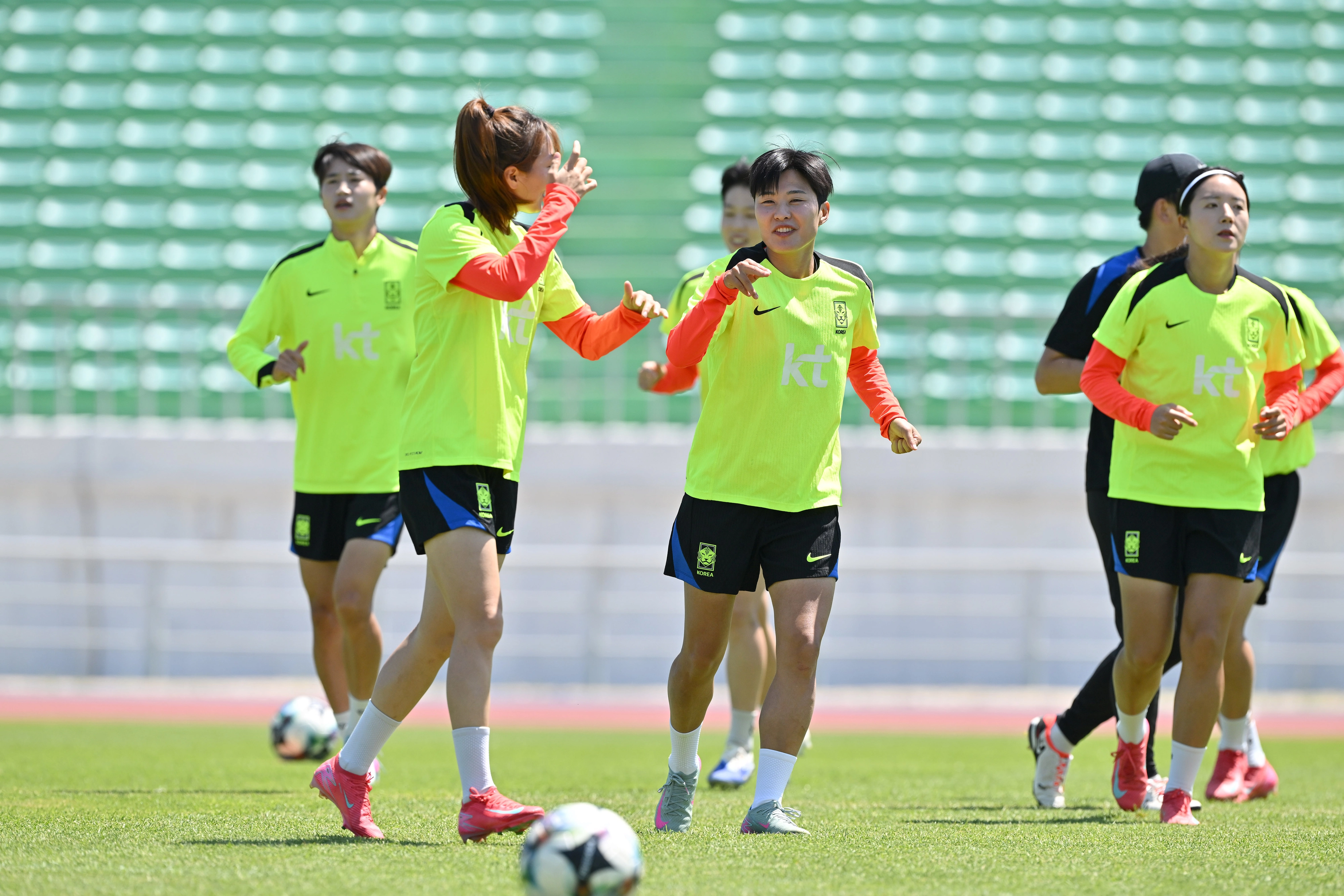한국 여자축구 국가대표 지소연이 11일 원주종합운동장에서 훈련하고 있다. 대한축구협회 제공