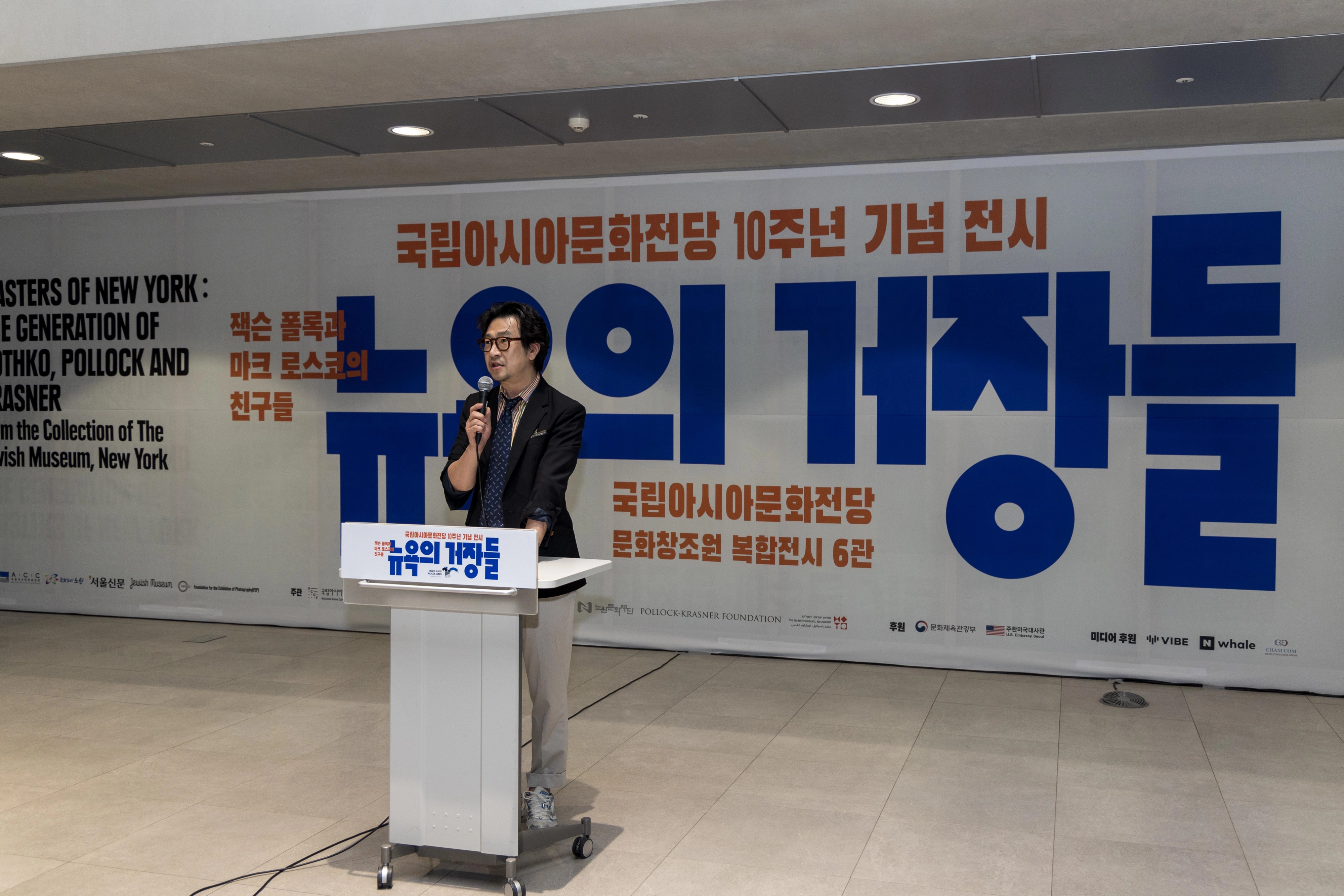 김명규 ACC재단 사장이  개막식에서 축사를 하고 있다.
ACC재단 제공