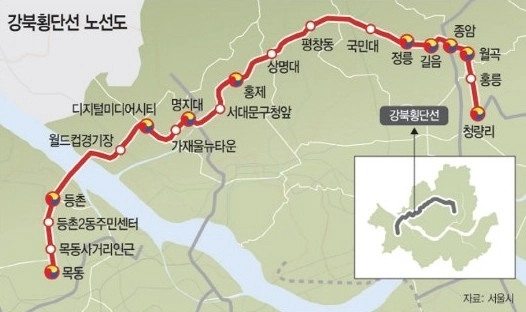 강북횡단선 노선도  강북횡단선 노선도
강서구 제공