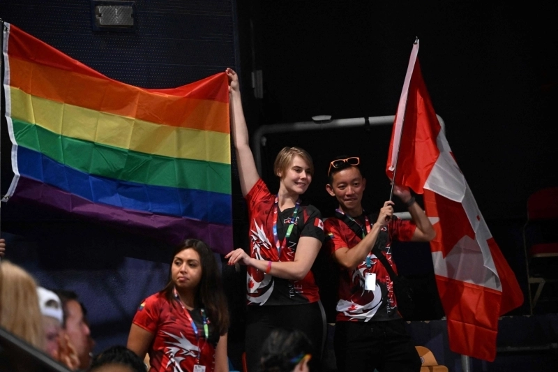 성소수자(LGBTQ+)들의 스포츠 축제인 ‘게이 게임’ 제11회 대회 개막식이 홍콩에서 열리는 모습. 사진은 기사 내용과 무관함. 2023.11.4 AFP 연합뉴스