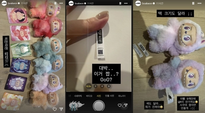 가수 보아가 소셜미디어(SNS)에 올린 라부부 관련 게시물. 보아 인스타그램 캡처