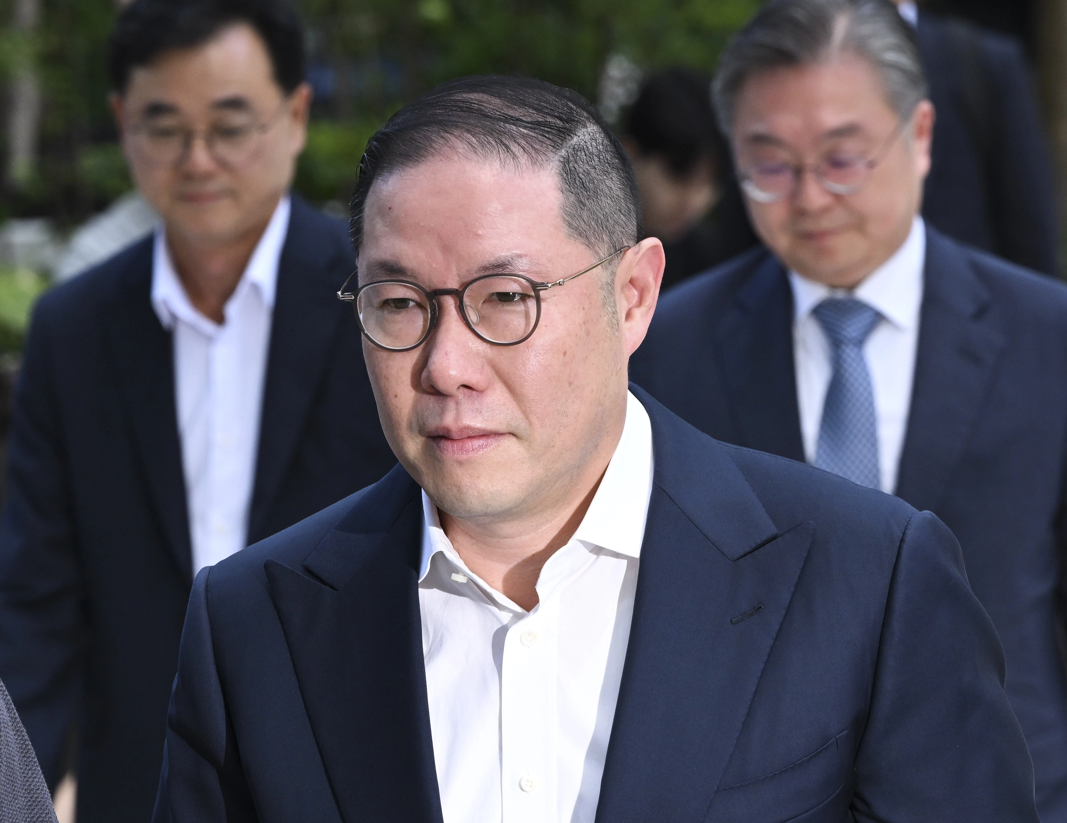 조현상 HS효성 부회장이 4일 서울 종로구 KT광화문빌딩 웨스트에 마련된 김건희 특검팀(특별검사 민중기) 사무실로 출석하고 있다. 2025.8.4 이지훈 기자