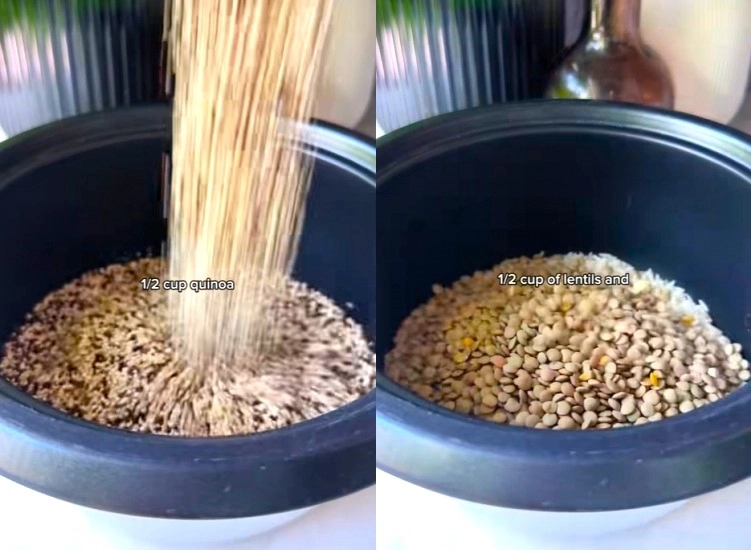 퀴노아와 렌틸콩이 들어간 ‘파이버맥싱’ 요리법. 틱톡 채널 ‘nutritionbykylie’ 캡처
