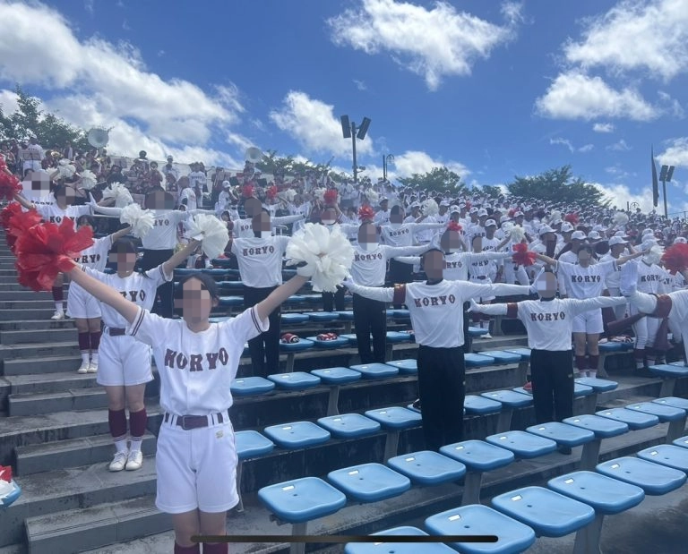 일본 고료고등학교 야구부 응원단. 고료고등학교 제공