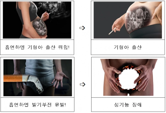 담뱃갑 경고그림. 보건복지부