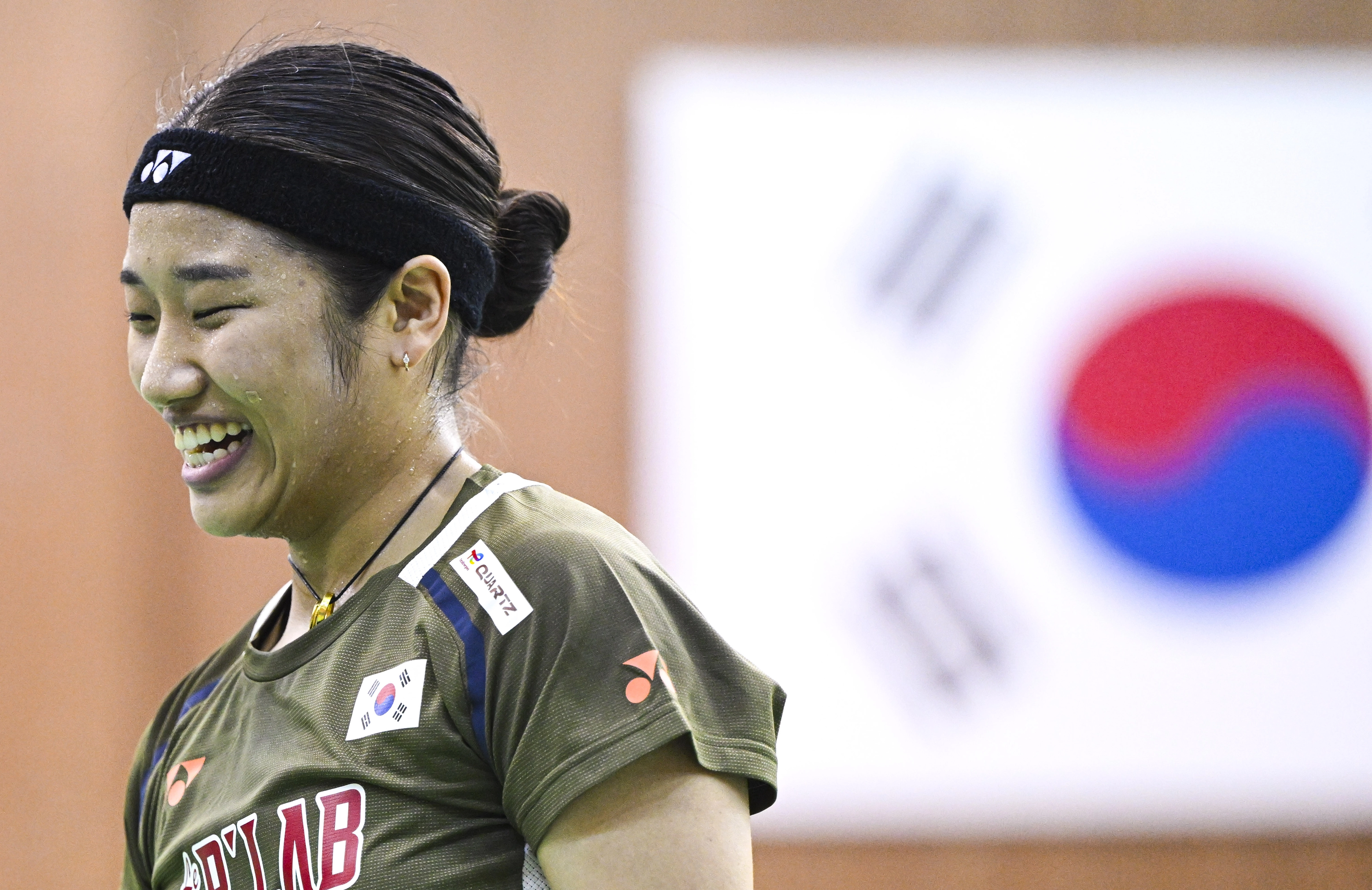 배드민턴 안세영이 18일 충북 진천군 국가대표선수촌 배드민턴 연습장에서 땀 흘리며 연습에 매진하고 있다. 2025.8.18 진천 이지훈 기자