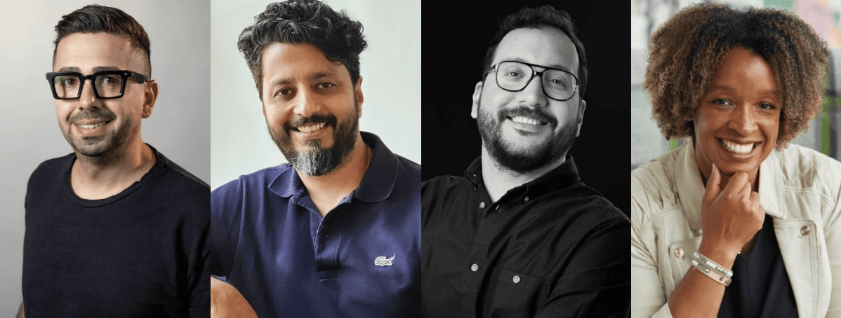 심사위원장 4인. 좌로부터 알렉스 아브란치스, 아쉬시 차크라바르티(Ashish Chakravarty), 알레한드로 디 트롤리오(Alejandro Di Trolio),  타와나 머피 버넷(Tawana Murphy Burnett). 부산국제마케팅광고제 제공