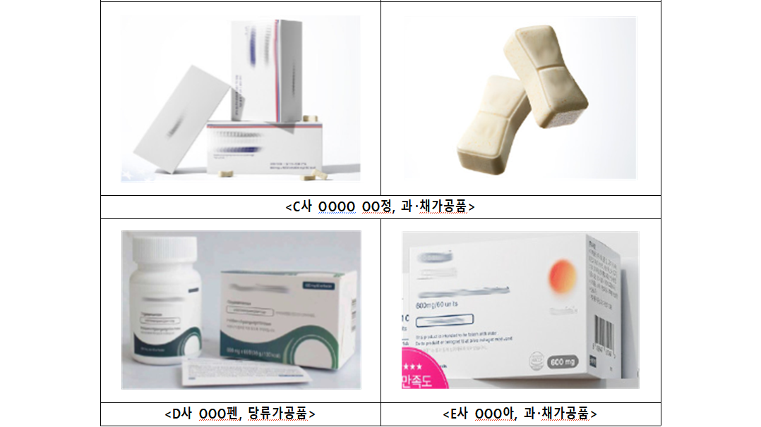 위반 제품 사진. 식품의약품안전처 제공