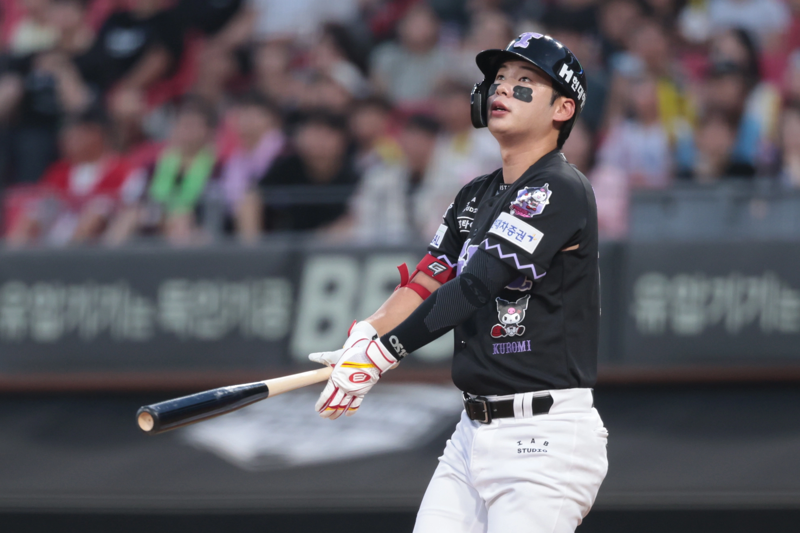 KIA 타이거즈 박정우가 20일 광주 기아챔피언스필드에서 열린 2025 KBO리그 정규시즌 키움 히어로즈와의 홈 경기에서 타격하고 있다. KIA 타이거즈 제공