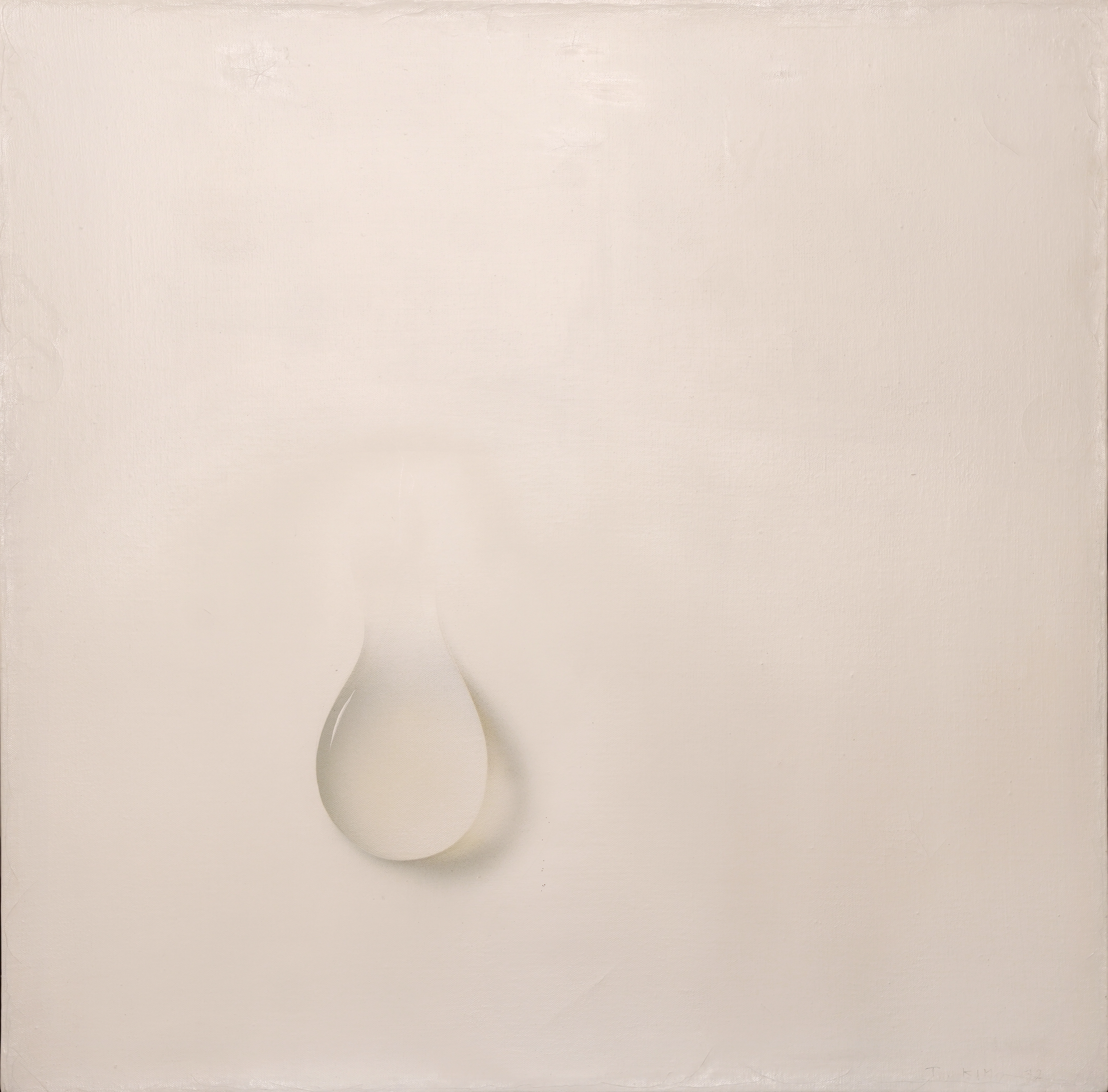 김창열 화백의 ‘물방울’(1971). 작가의 최초 물방울 작품으로 알려진 1972년 작 ‘밤에 일어난 일’보다 1년 앞서 그려진 작품으로 전시를 통해 공개된 것은 이번이 처음이다. 작가는 수많은 물방울을 그렸지만 똑같은 물방울은 단 한 점도 없다. 
국립현대미술관 제공