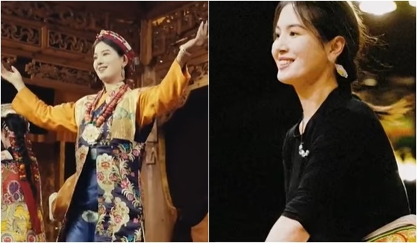 중국의 한 식당에서 공연하는 티베트 여성이 배우 송혜교와 닮았다는 이유로 소셜미디어(SNS)에서 화제가 되면서 그가 근무하는 식당에 관광객들이 몰려들고 있다. 페이스북(@YunnanAmazing) 영상 캡처