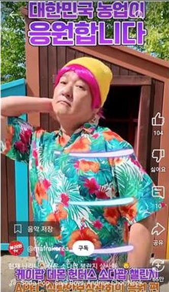 전한영 농림축산식품부 대변인이 출연한 ‘케이팝 데몬 헌터스’ 속 소다팝 챌린지 영상.
소셜미디어(SNS) 캡처