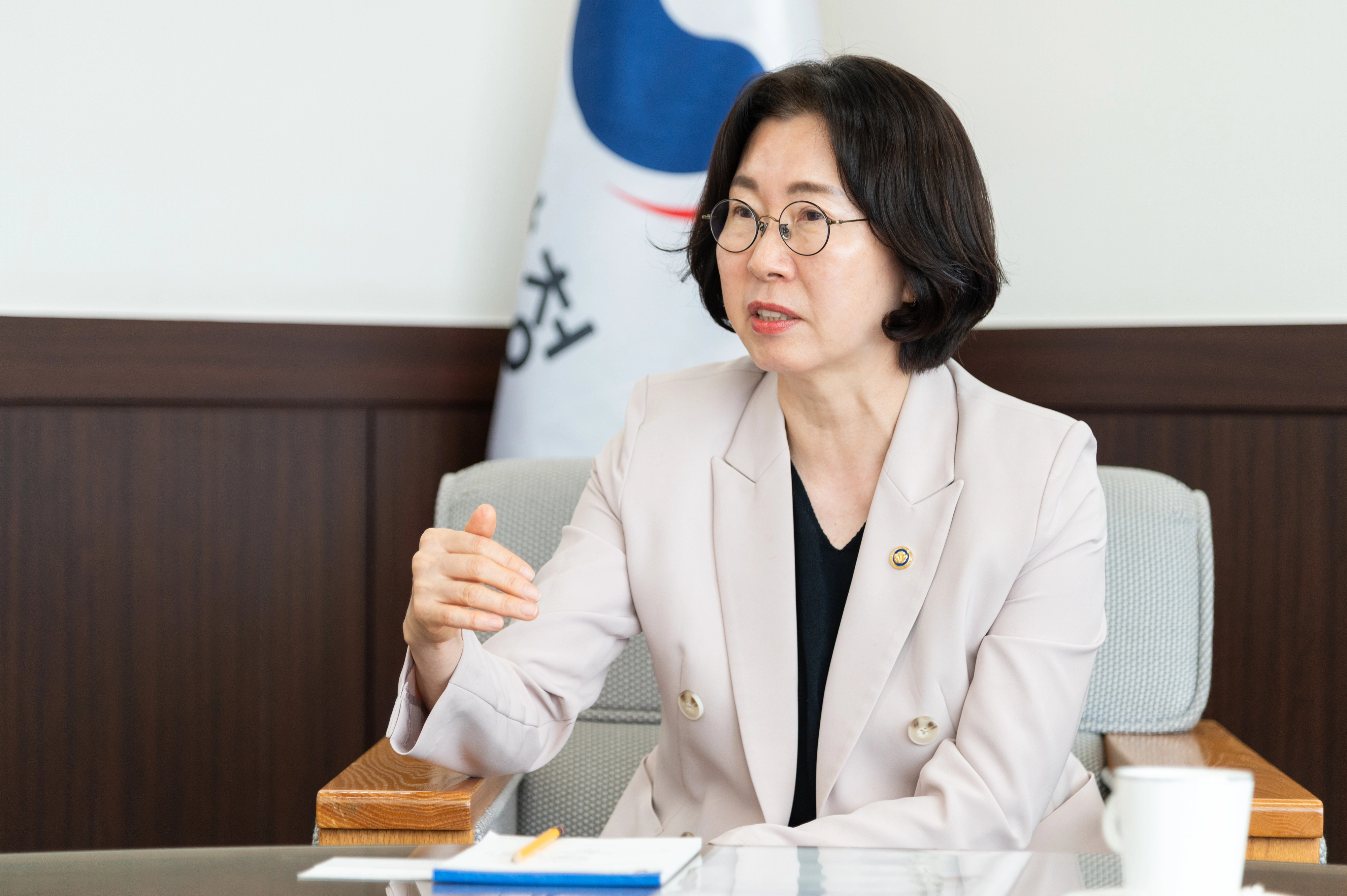 이미선(59) 기상청장이 서울 동작구 기상청 서울청사에서 서울신문과 인터뷰를 하고 있다. 기상청 제공
