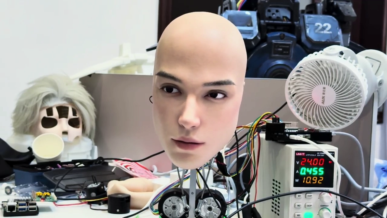 중국 로봇 업체 ‘어헤드폼’(AheadForm)이 공개한 로봇 얼굴. 어헤드폼 유튜브 채널 캡처
