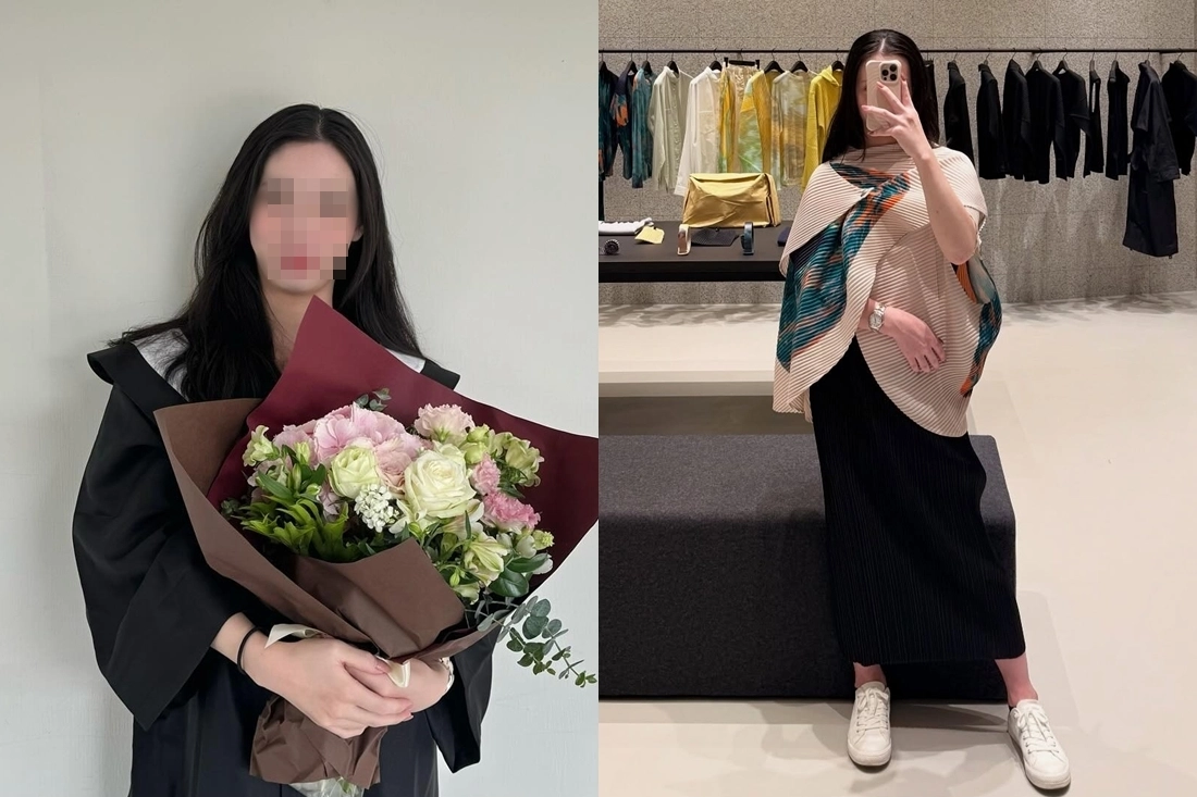 대만 지하철에서 시비를 거는 노인을 향해 발길질로 맞대응한 승객 장모씨. 그는 국립대만대학교를 우등으로 졸업한 여성으로 전해졌다. 장씨 인스타그램 캡처