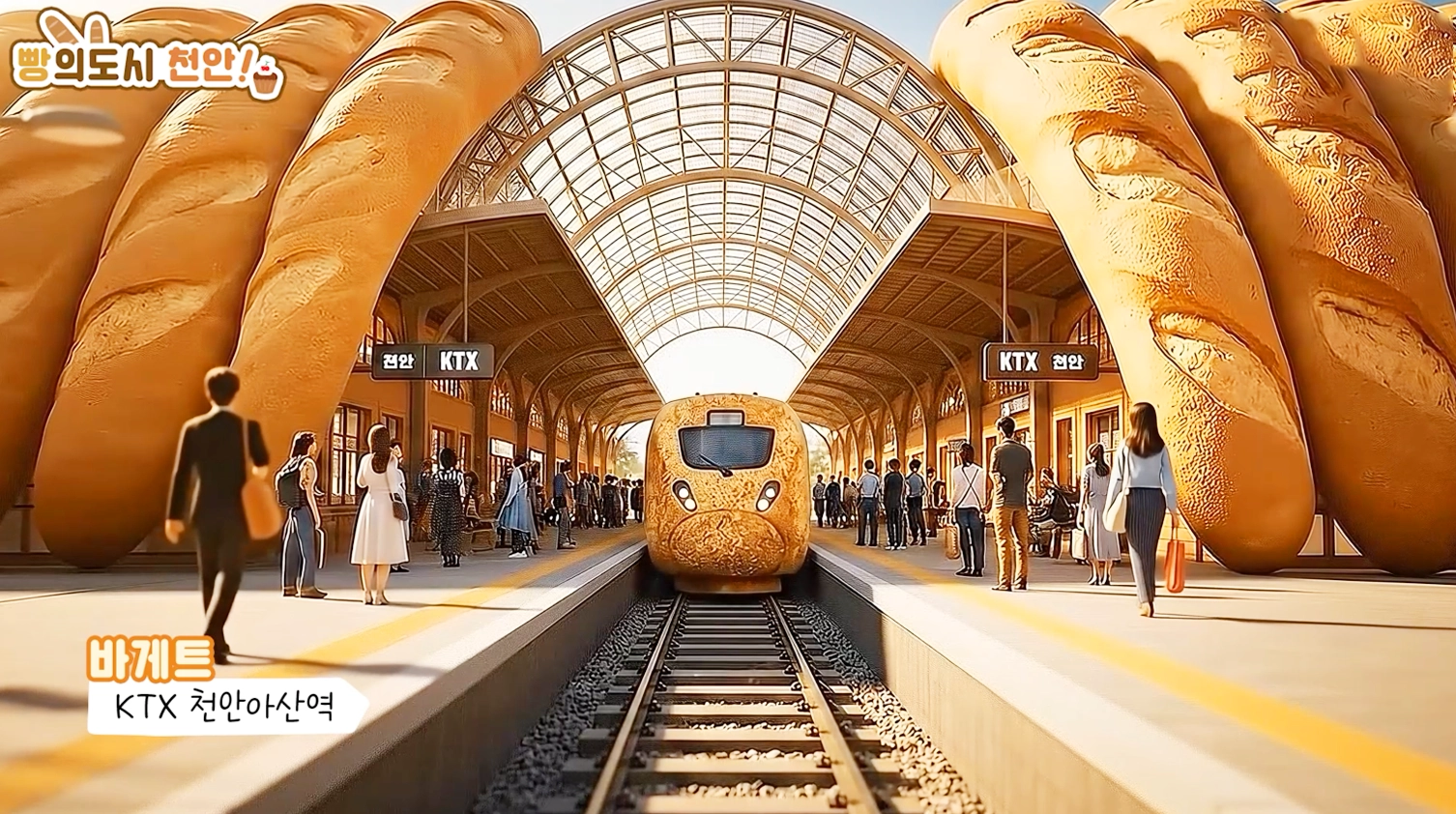AI로  천안역을 빵으로 만든 2025 빵빵데이 천안 홍보 이미지. 천안시 제공