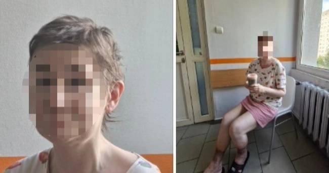 27년 전 실종된 줄 알았던 폴란드 여성 미렐라가 부모의 집에 감금돼 있다가 지난 7월 구조됐다. 사진은 구조 직후 미렐라의 모습. 기금 모금 웹사이트 ‘pomagam.pl’ 캡처