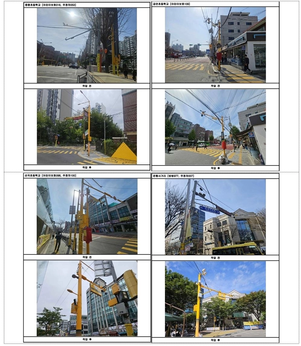 스마트폴 설치 전후 모습