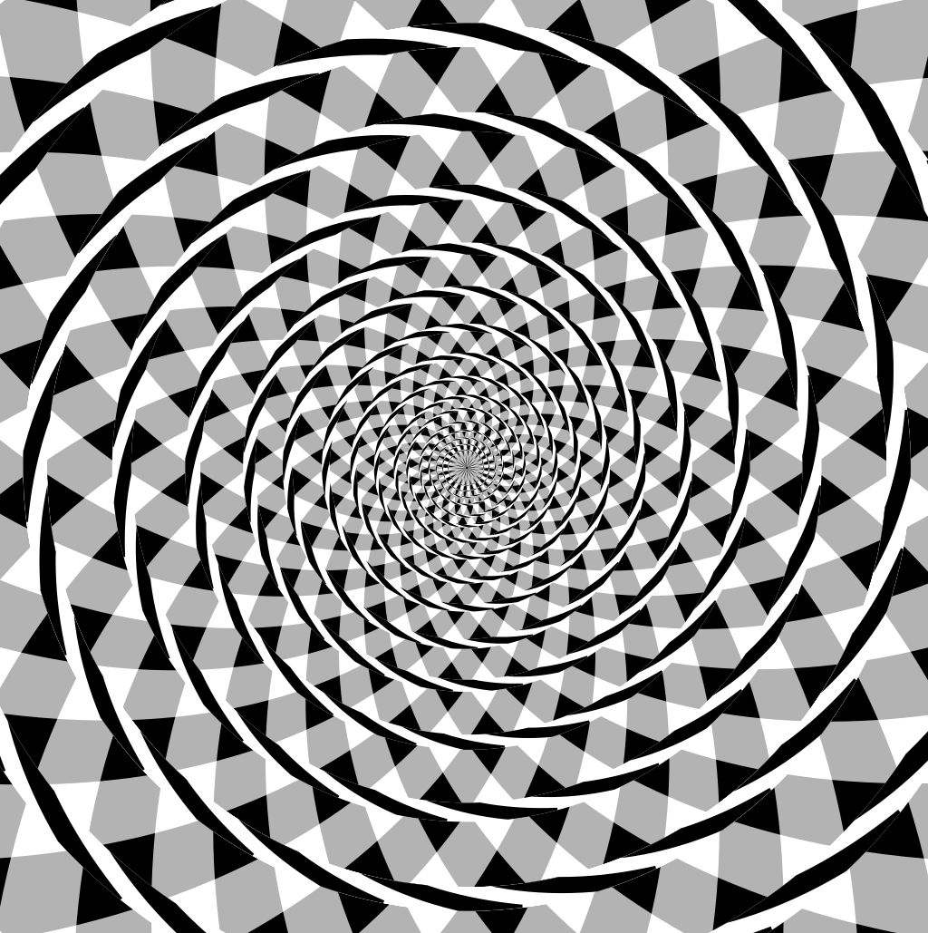 평면에 그려진 동심원이 나선형으로 움직이는 것처럼 보이는 ‘프레이저 착시’ 현상. 사람은 다양한 착시 현상을 겪는다. 착시는 뇌가 복잡한 환경을 이해하기 위해 사용하는 전략이다.

위키피디아 제공