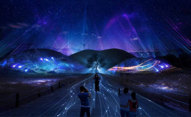 경북도가 APEC 정상회의 개최를 앞두고 경주의 밤을 미디어아트로 장식한다. 대릉원 미디어아트 연출 이미지.
경주시 제공