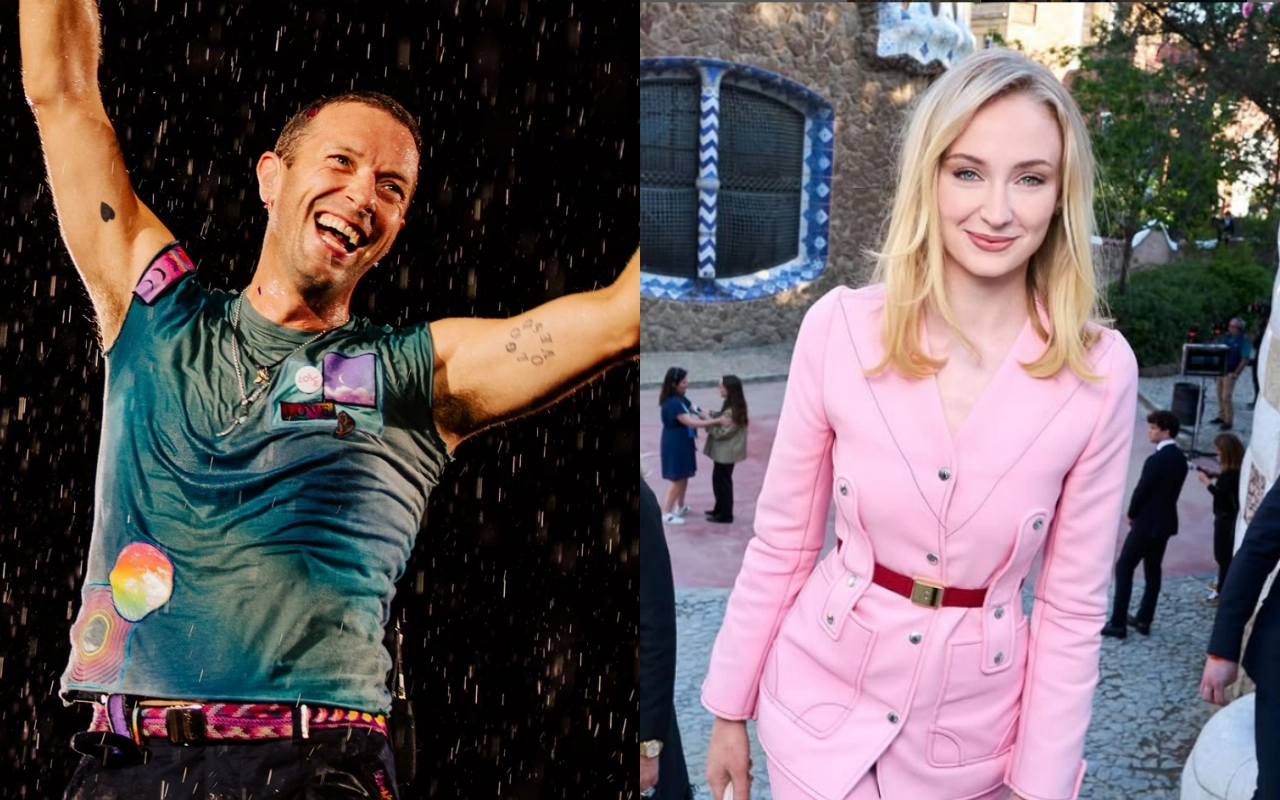 영국 록 밴드 콜드플레이의 보컬 크리스 마틴(왼쪽)이 19세 연하인 배우 소피 터너(오른쪽)와 열애설에 휩싸였다. 콜드플레이 공식 엑스(X)·소피 터너 인스타그램 캡처