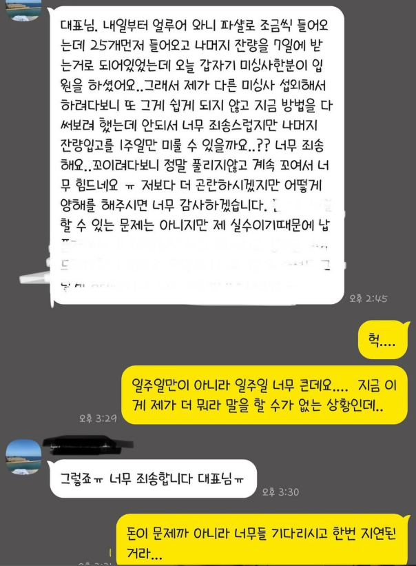 발레무용가 윤혜진이 배송 지연에 대해 사과했다. 윤혜진이 운영하는 쇼핑몰 ‘HAE146’ 공식 계정 캡처
