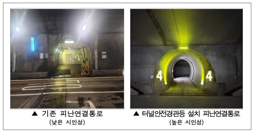 ‘터널 안전경관등’ 개선 전·후