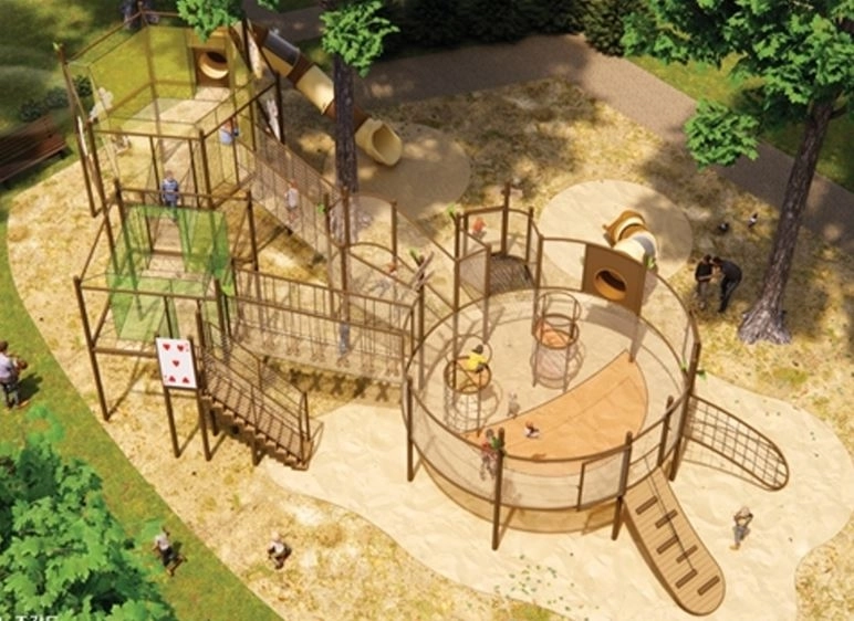 낄낄 그물놀이대 설치 예시 (자료제공: 강동구청 푸른도시과)