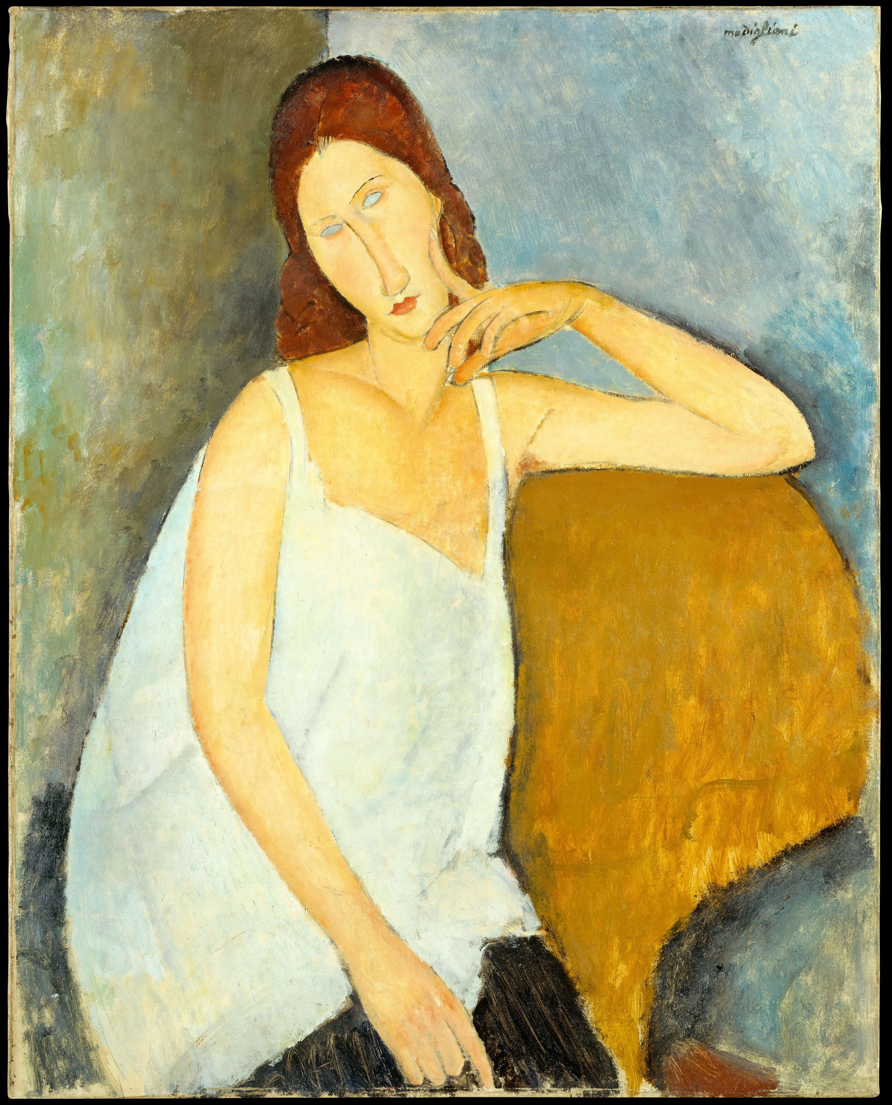 ‘잔 에뷔테른의 초상’(1919), 뉴욕 메트로폴리탄 박물관 소장.