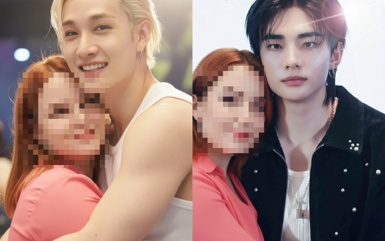 한 해외 팬이 국내 아이돌 그룹 스트레이 키즈 멤버들과 자신의 모습을 인공지능(AI) 기술로 합성한 사진을 공유했다. AI 기술로 합성된 가짜 사진. 인스타그램 캡처
