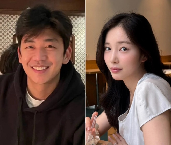 전 배드민턴 국가대표 이용대(왼쪽)와 그룹 에이프릴 출신 배우 윤채경. 각 인스타그램 캡처
