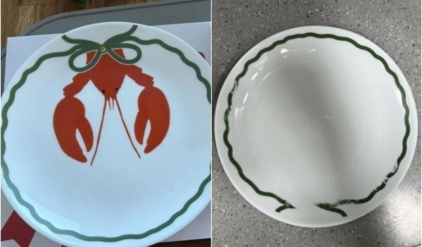 써브웨이가 증정한 접시의 프린팅이 음식에 묻어나거나 벗겨진다는 후기가 올라왔다. SNS 캡처