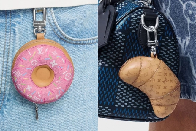 LV 도넛 백 참, LV 크루아상 백 참. 루이비통 홈페이지 캡처