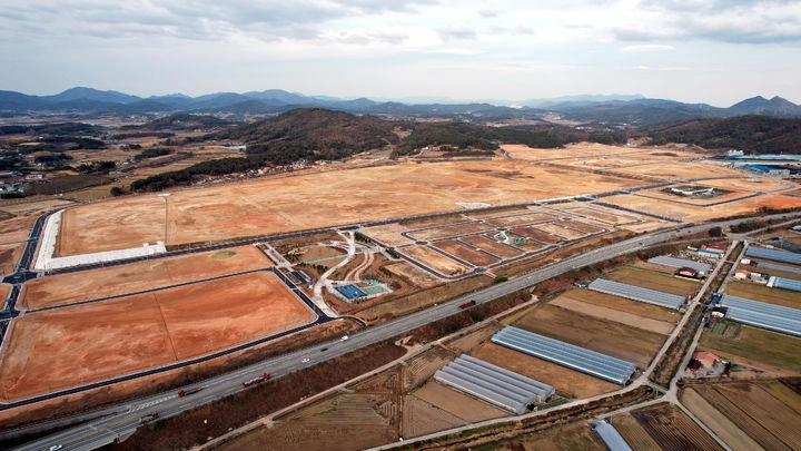 금호타이어가 신공장 이전 후보지로 검토 중인 전남 함평군 월야면 빛그린국가산업단지 일대.
금호타이어 제공