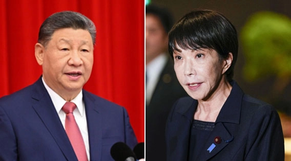 시진핑(왼쪽) 중국 국가주석-다카이치 사나에 일본 총리