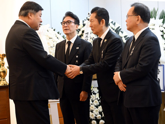 이해찬 빈소 조문한 서정진 셀트리온 회장