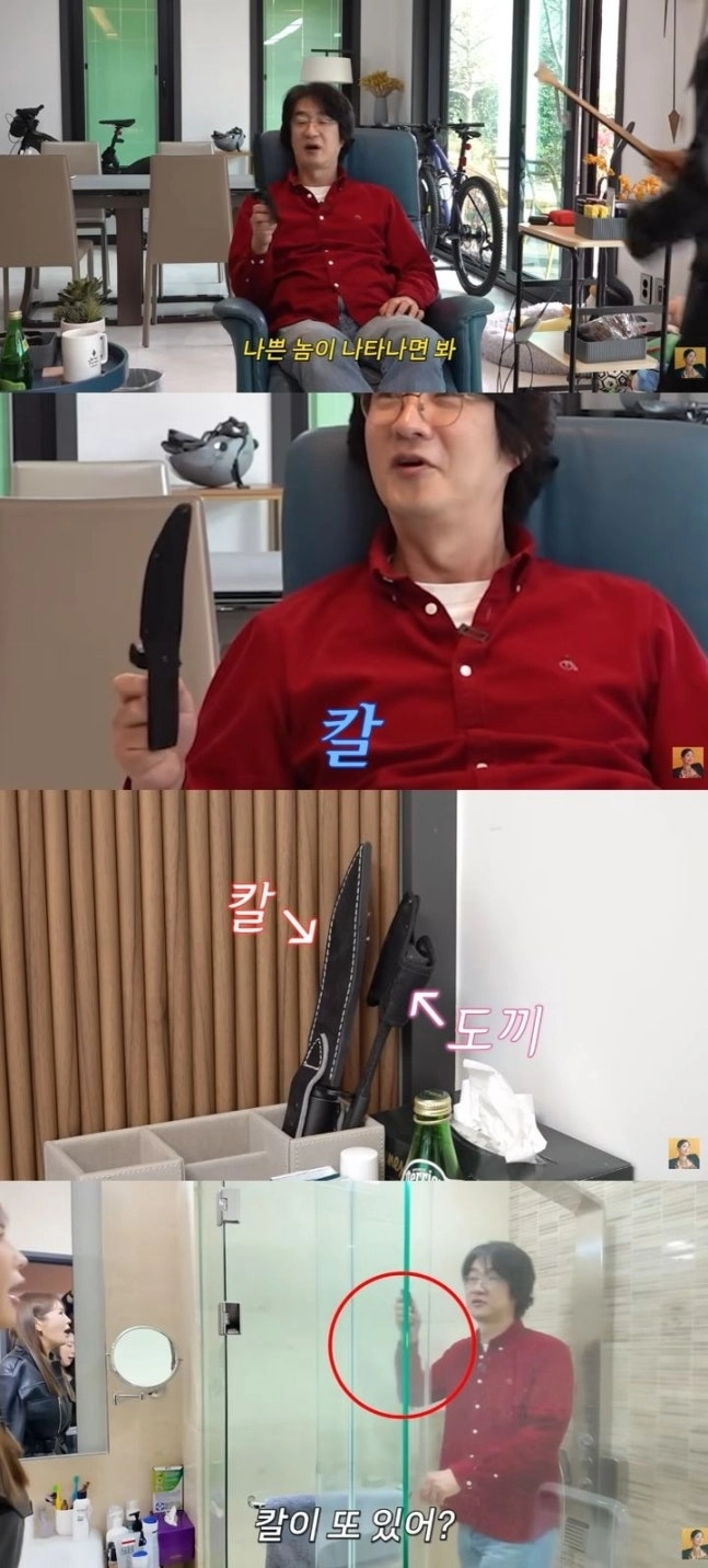 의학 전문 방송인 홍혜걸이 아내 여에스더를 지키기 위해 집안 곳곳에 흉기를 비치해놔 놀라움을 자아냈다. 유튜브 채널 ‘A급 장영란’ 캡처