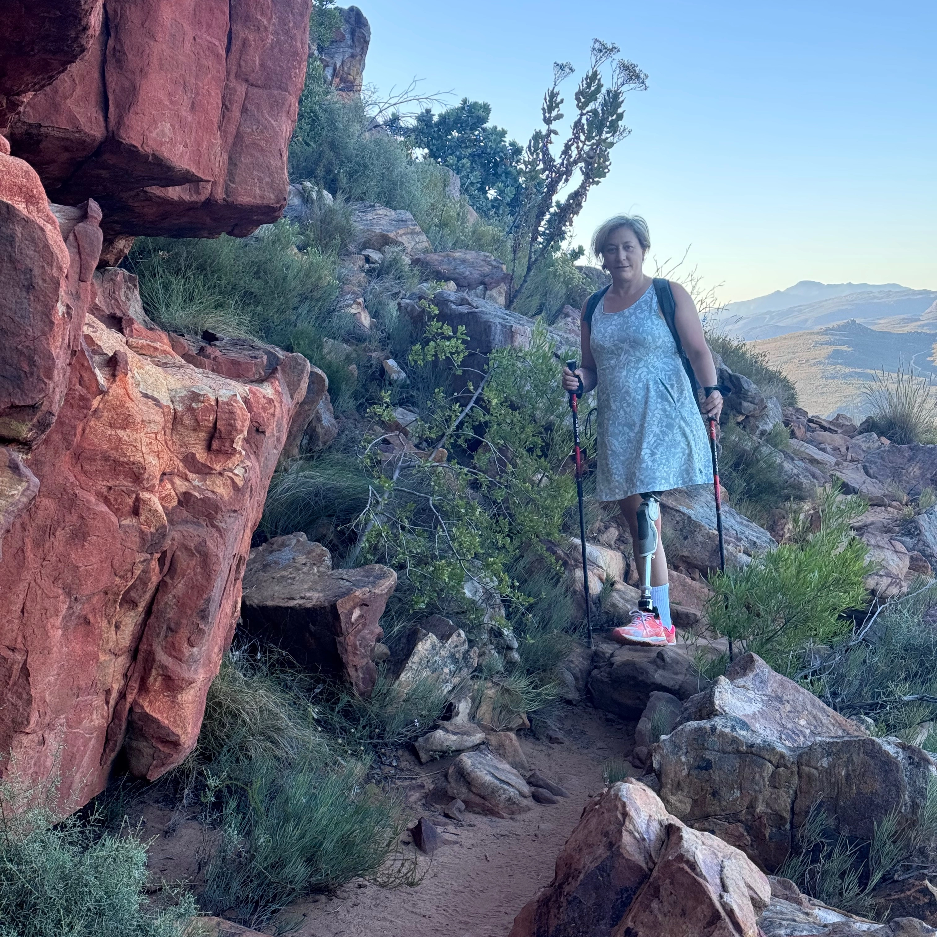 A형 연쇄상구균에 감염됐다가 다리를 잃은 프리델 드 비어(51)는 의족으로 걷는 법을 익혀 지난해 10월 남아프리카 공화국의 세더버그 산맥으로 하이킹 여행을 다녀왔다고 밝혔다. 온라인 모금 사이트 고펀드미(GoFundMe) 캡처