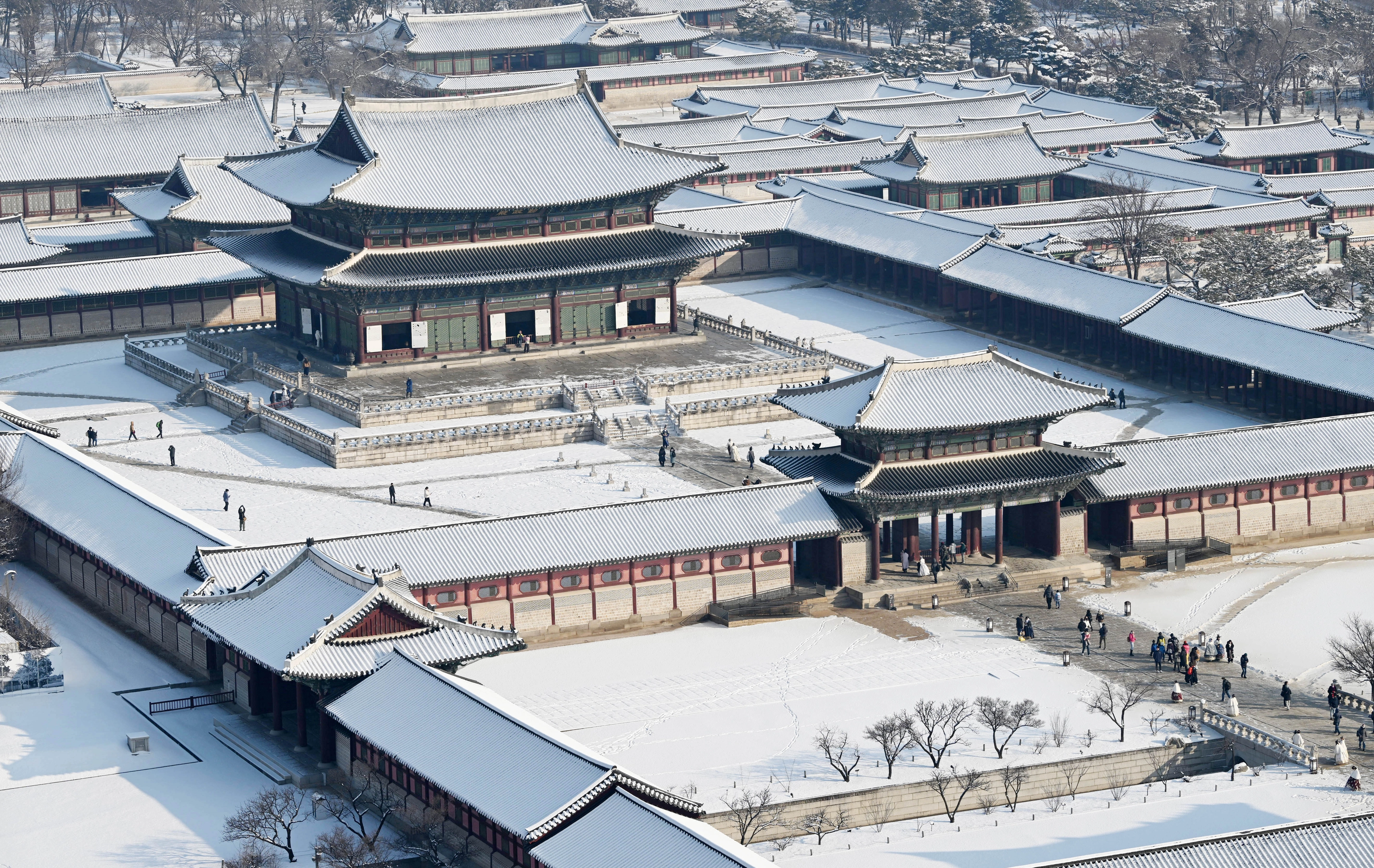 폭설이 내린 2일 오전 서울 종로구 경복궁에 눈이 쌓여 있다. 2026.2.2 홍윤기 기자