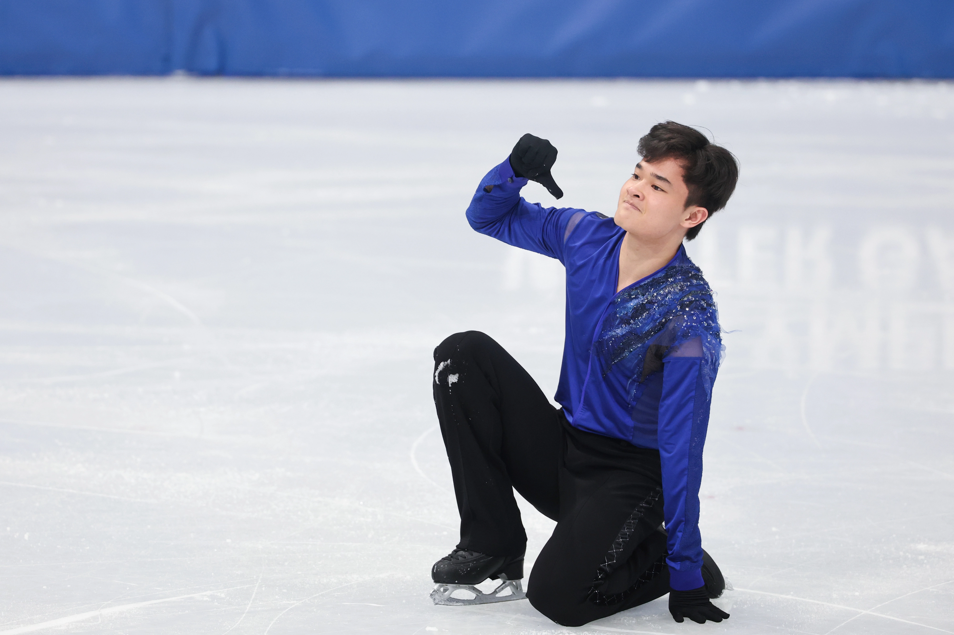 김현겸이 11일(한국시간) 이탈리아 밀라노 아이스스케이팅 아레나에서 열린 2026 밀라노·코르티나담페초 동계올림픽 남자 싱글 쇼트 프로그램을 마무리하며 포즈를 취하고 있다. 2026.2.11 밀라노 연합뉴스