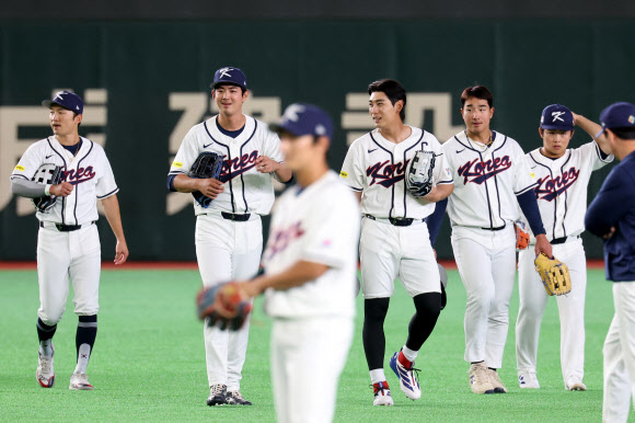 월드베이스볼클래식(WBC) 개막을 하루 앞둔 4일 일본 도쿄돔에서 한국 대표팀이 훈련하고 있다. 2026.3.4  연합뉴스